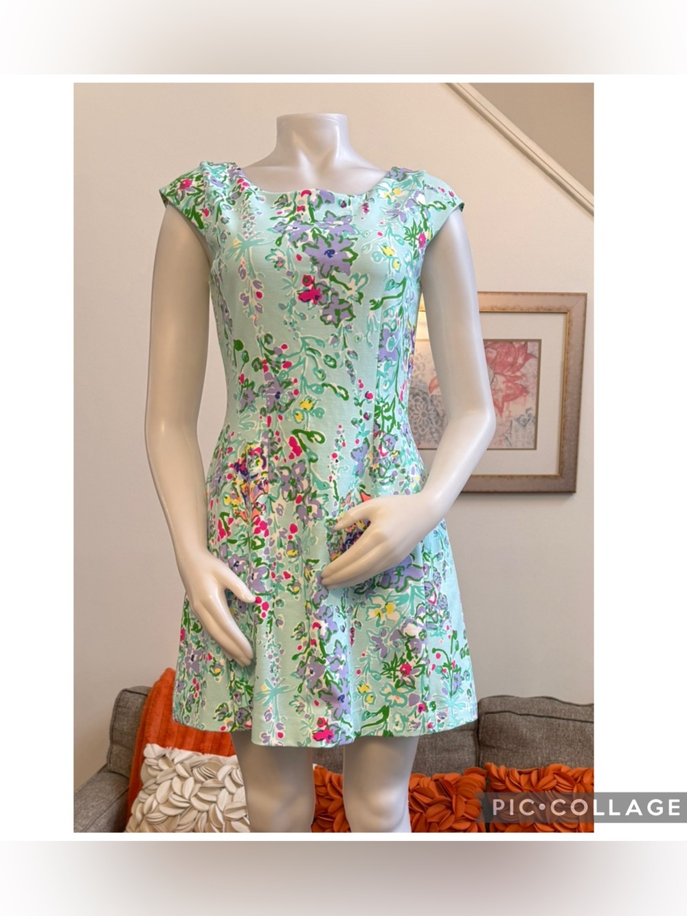 Lilly Pulitzer Brielle Dress Pool Blue Southern Charm, Holy Grail Print